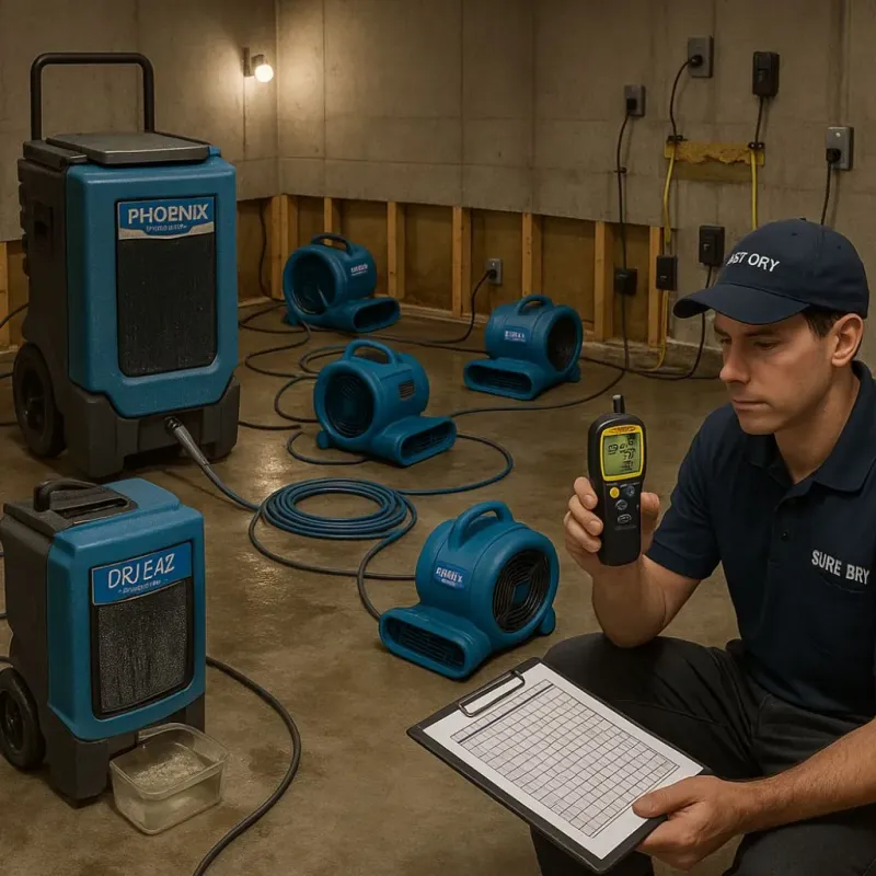 Structural Drying and Dehumidification process in Murrysville, PA